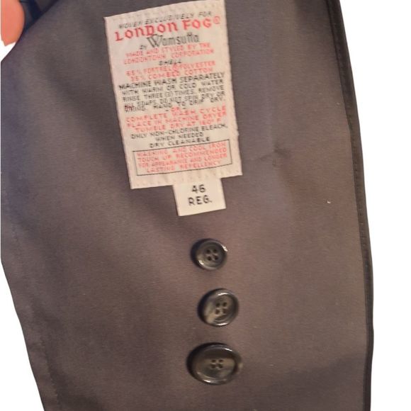 London Fog Mens Trench coat,  Size 46 regular Long Gray - Picture 14 of 15